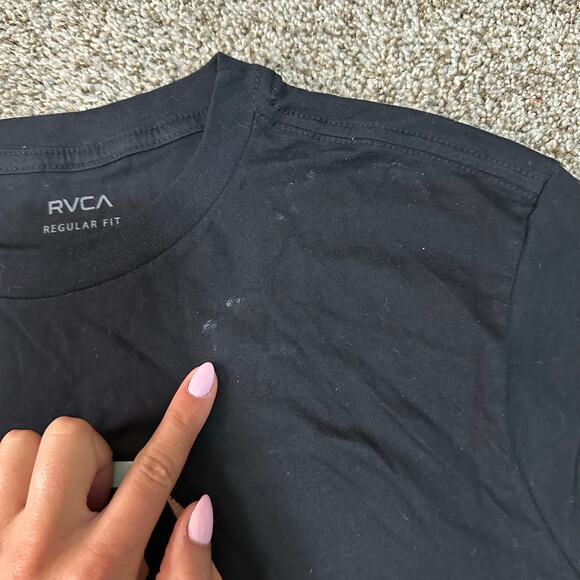 RVCA Men's Facets Long Sleeve T-Shirt Size M In Black - Picture 7 of 14